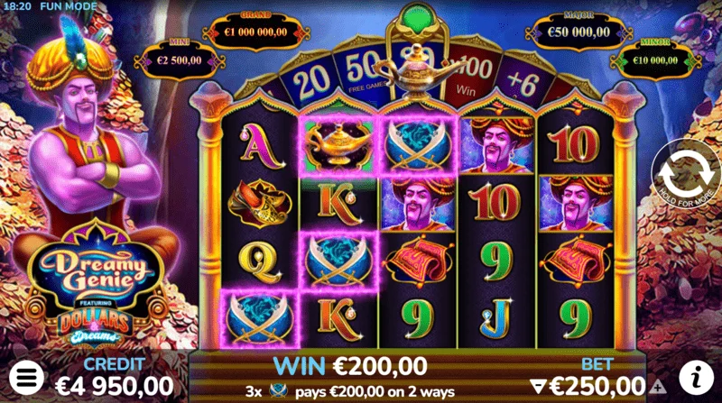 Dreamy Genie Dollars & Dreams - win in the base game